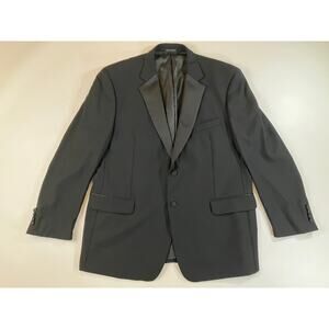 Vintage Daniel Gray Eveningwear Men 46R Black Wool Tuxedo Blazer Mongolia